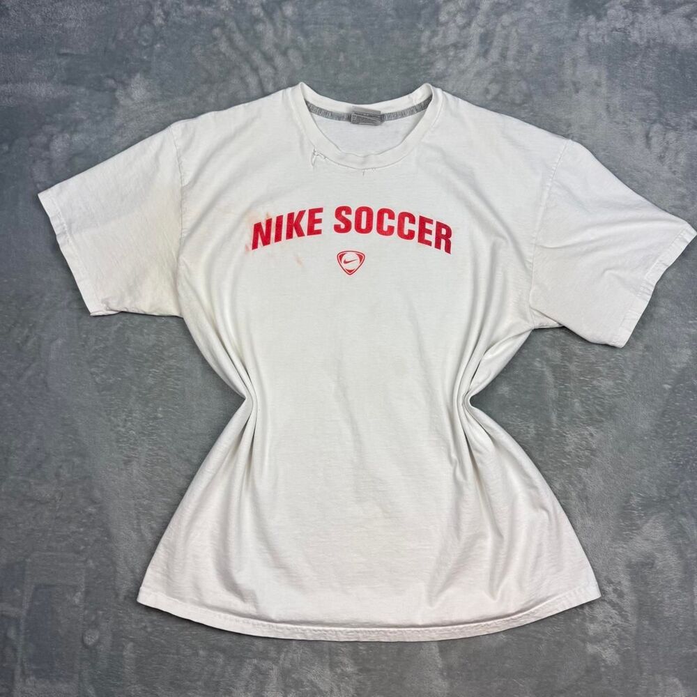 Nike Men's White and Cream T-shirt